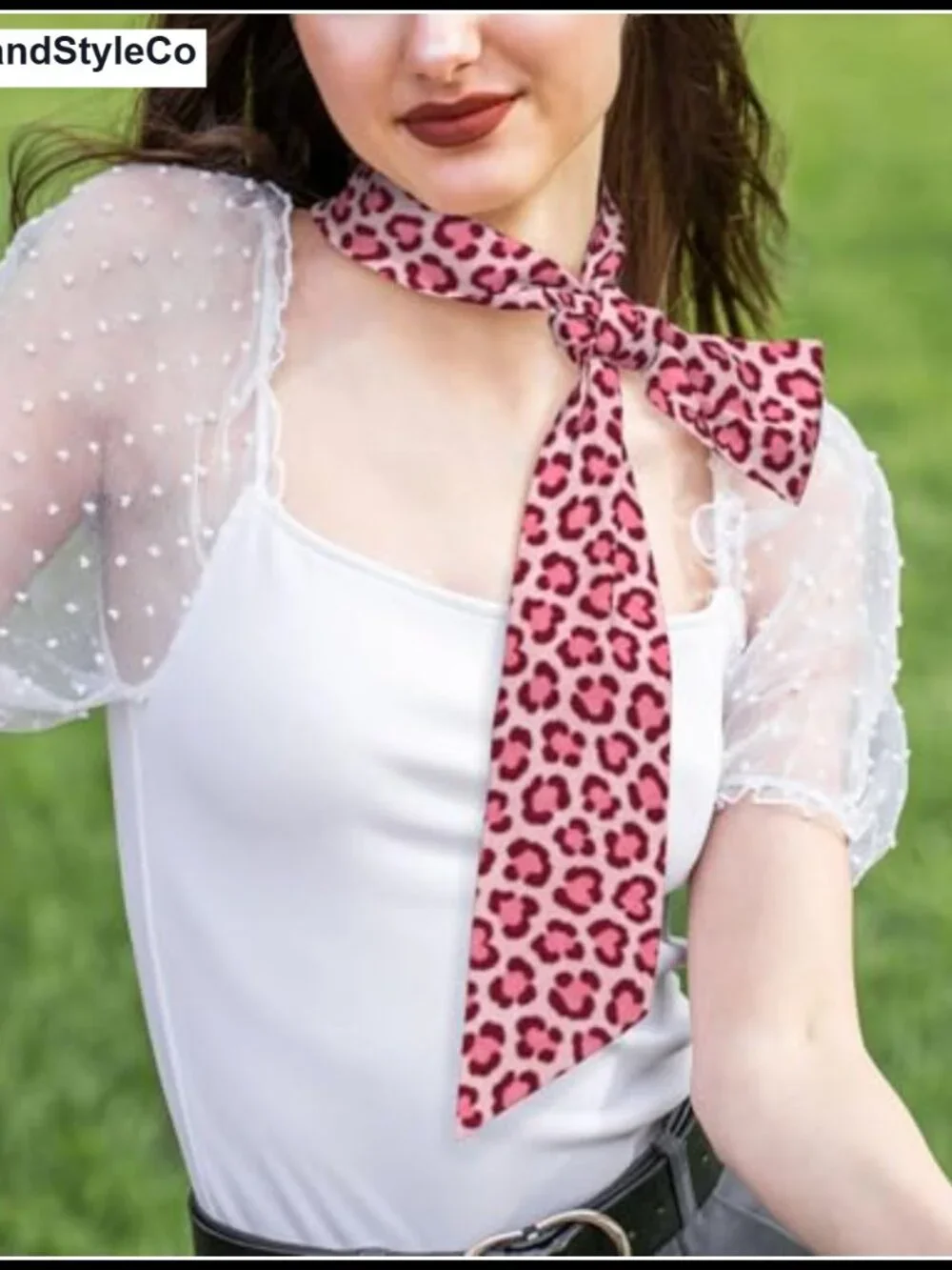 Luxury Satin Long Thin Scarf for Women - Silk-Like Fashion Accessory (Leopard